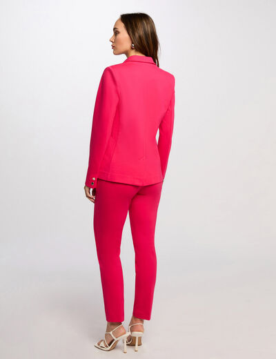 Americana corta rosa frambuesa mujer