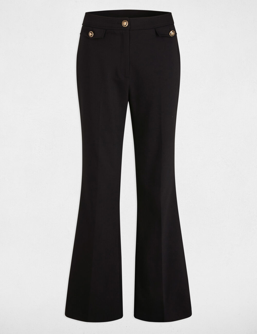 Pantalón boot-cut negro mujer