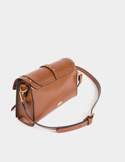 Bolso con tachuelas marrón mujer