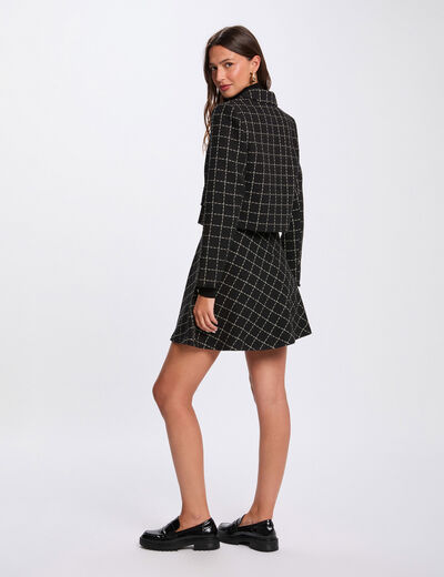 Chaqueta corta entallada negro mujer