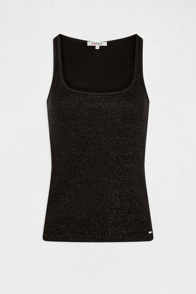 Top con tirantes finos negro mujer