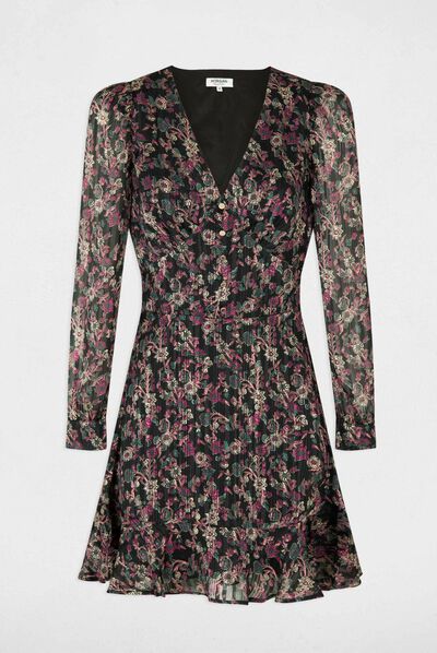 Vestido entallado estampado floral multico mujer