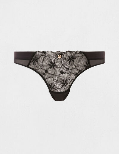 Braga de encaje negro mujer