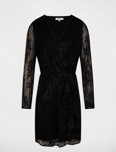 Vestido corto ajustado negro mujer