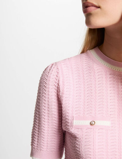Jersey manga corta rosa pastel mujer