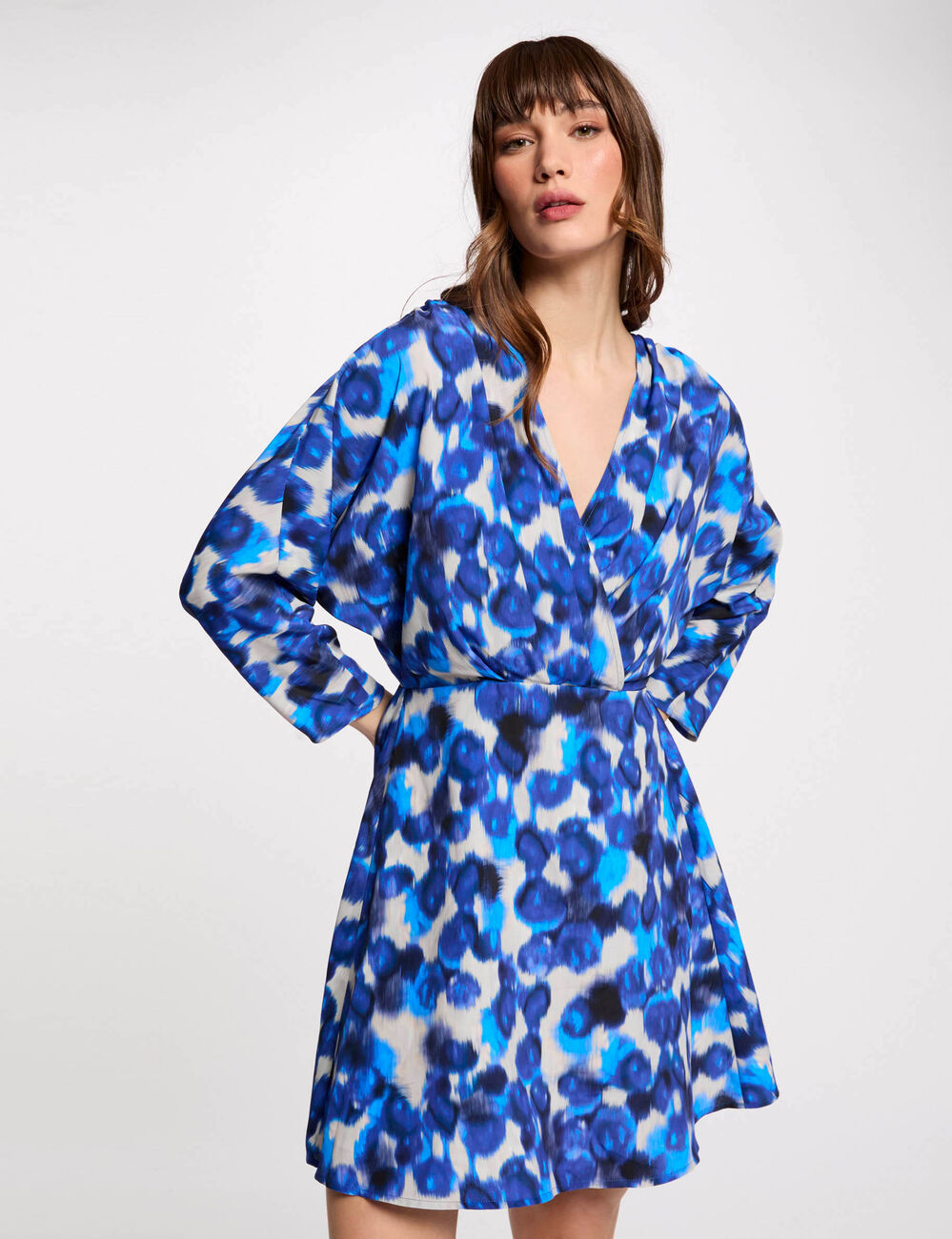 Vestido corto de patinadora multicolor mujer