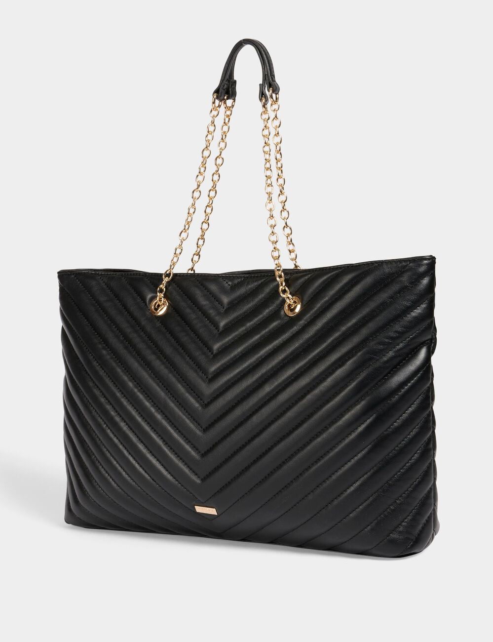 Bolso shopper acolchado negro mujer