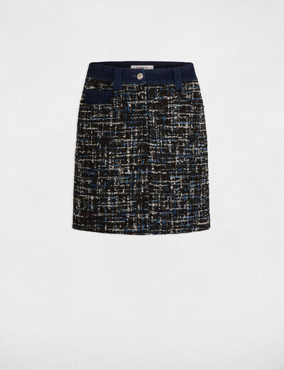 Falda corta de tweed multico mujer