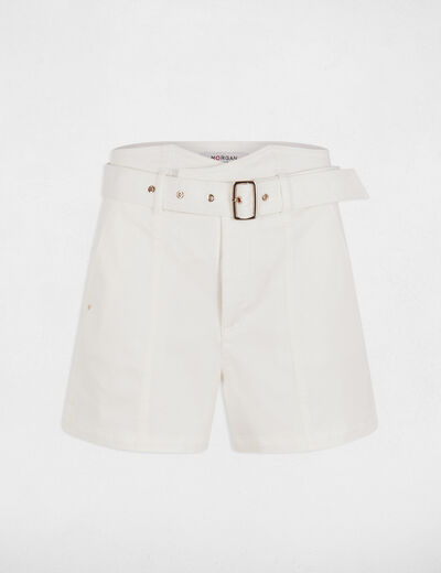 Short vaquero cinturón blanco mujer