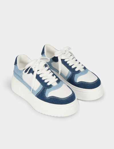 Zapatillas con plataformas blanco mujer