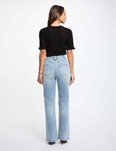 Jersey de mangas cortas negro mujer