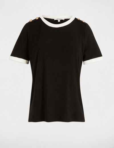 Camiseta manga corta negro mujer