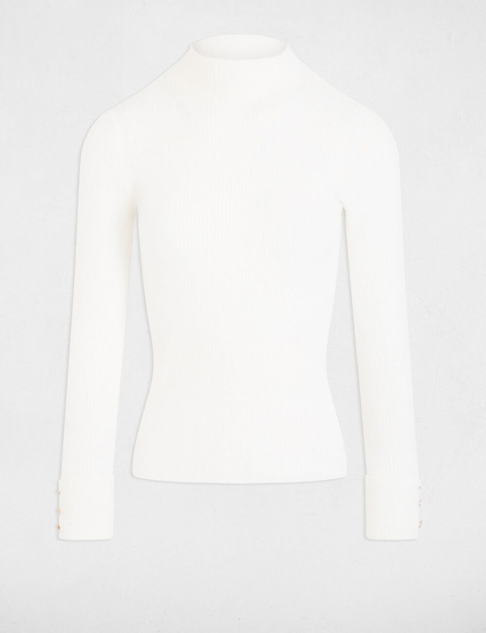 Jersey manga larga punto aterciopelado marfil mujer