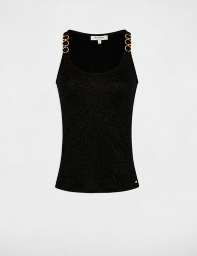 Top con tirantes finos negro mujer