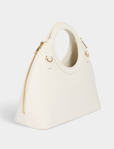 Bolso de mano cocodrilo blanco mujer