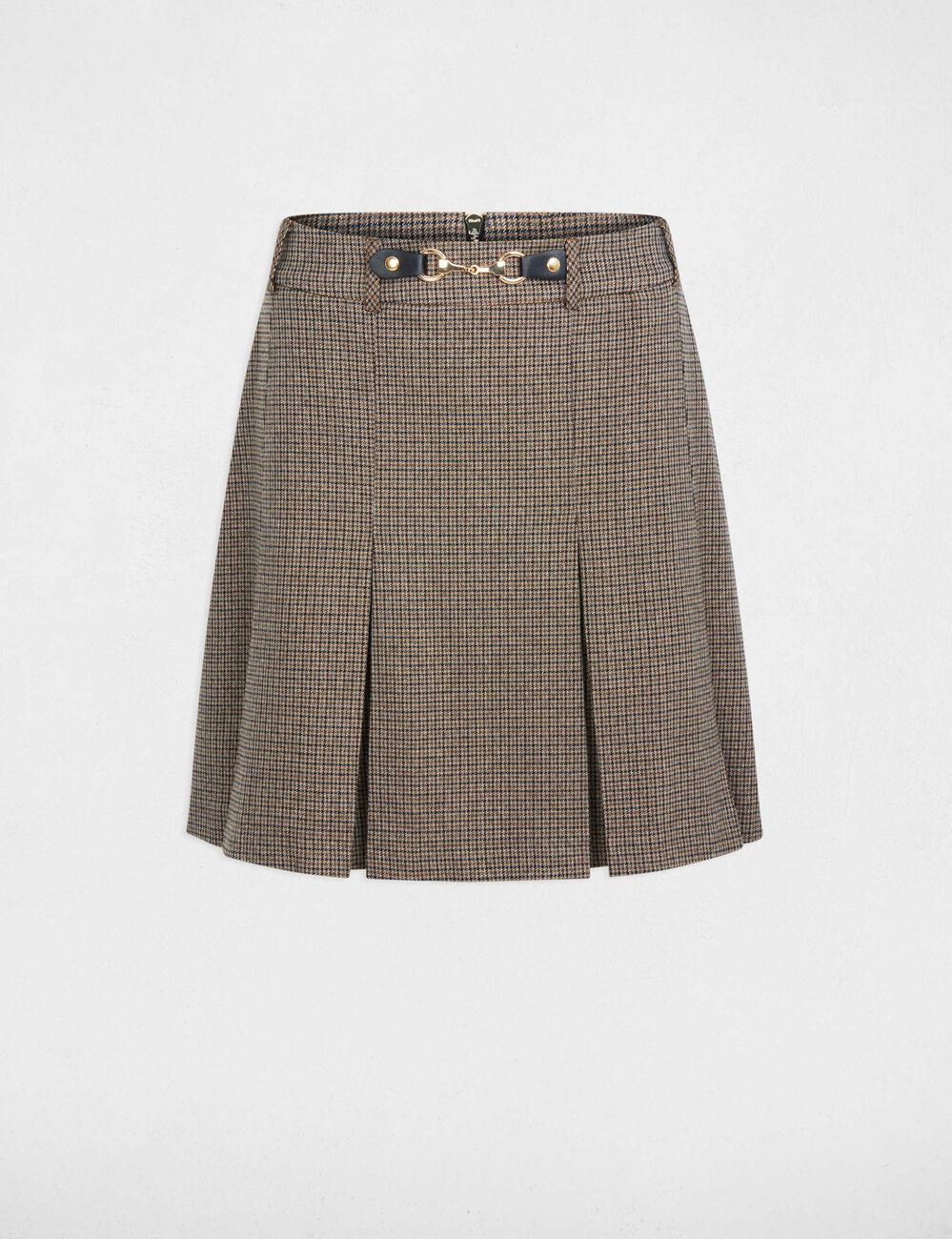 Falda corta de tweed multicolor mujer