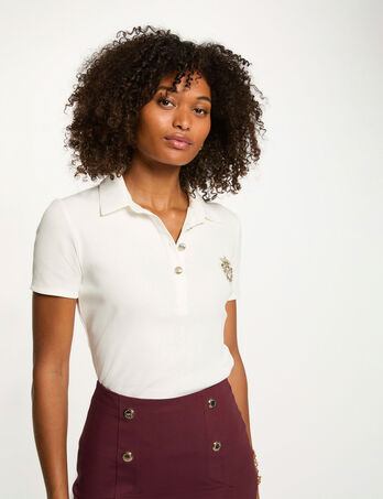 Camiseta manga corta blanco mujer