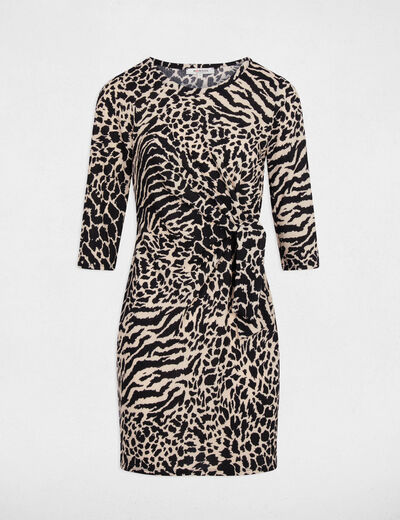 Vestido ajustado de manga larga multicolor mujer