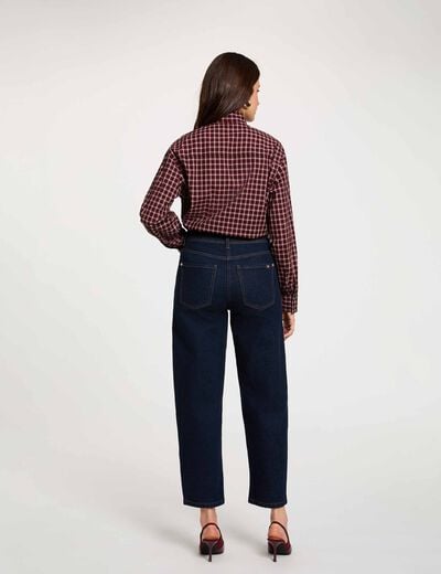 Vaqueros rectos de tiro alto denim crudo mujer