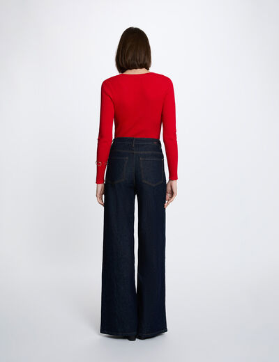 Jersey cuello v fantas&iacute;a rojo mujer