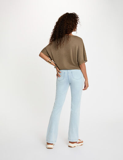 Jersey oversize con cuello v verde caqui mujer