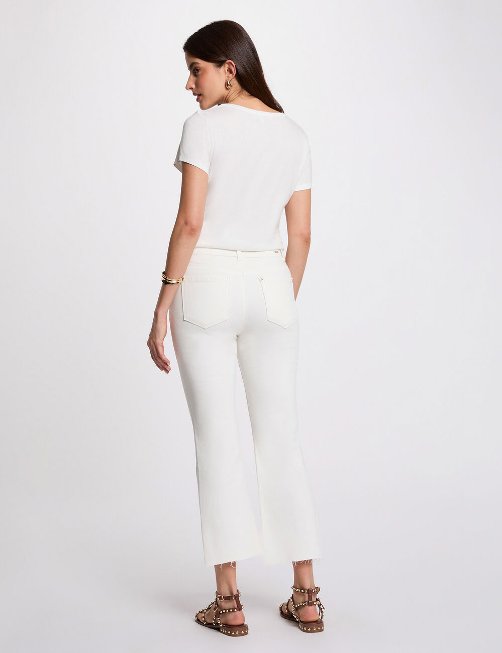 Vaquero slim crop blanco mujer