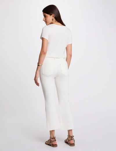 Vaquero slim crop blanco mujer
