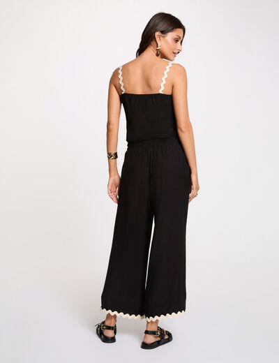Top ajustado negro mujer