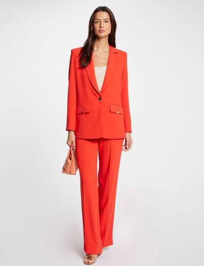 Americana holgada abotonada naranja oscuro mujer