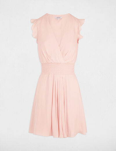 Vestido corto holgado rosa claro mujer