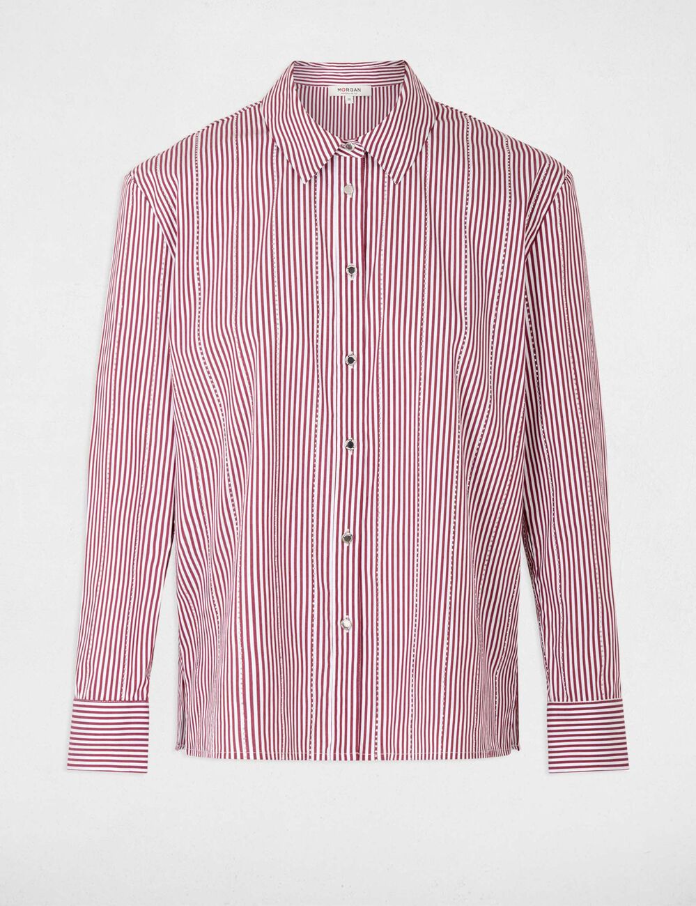 Camisa rayada con strass multicolor mujer