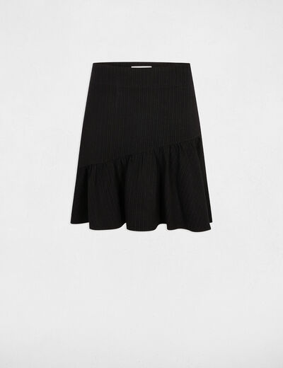 Falda corta con rayas negro mujer