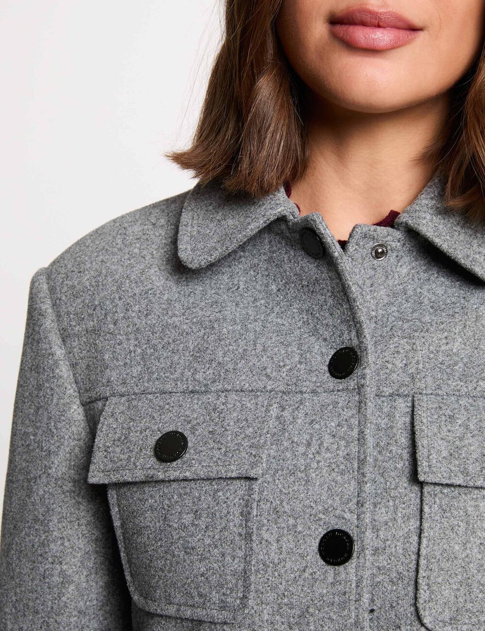 Chaqueta entallada gris moyen mujer