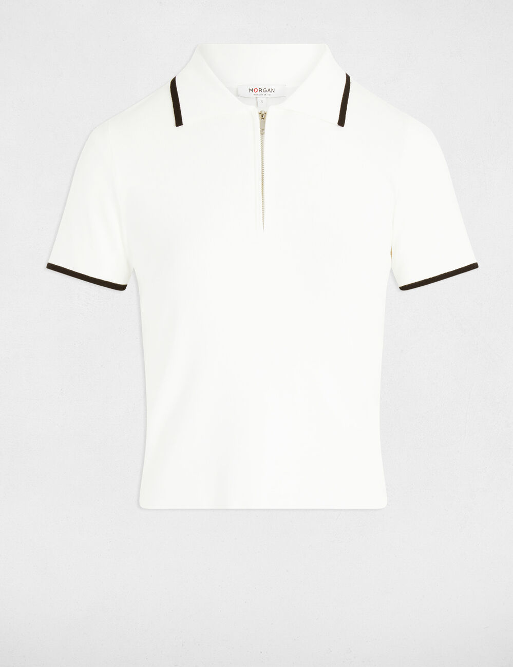 Jersey manga corta blanco mujer