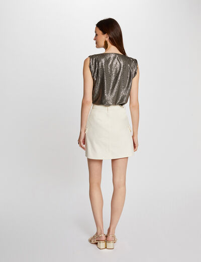 Top cuello vuelto holgado dorado mujer