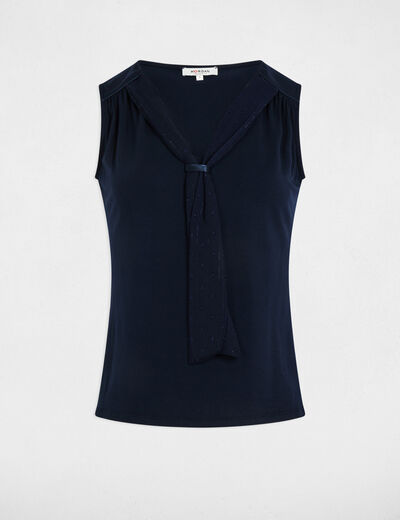 Top sin manga azul marino mujer