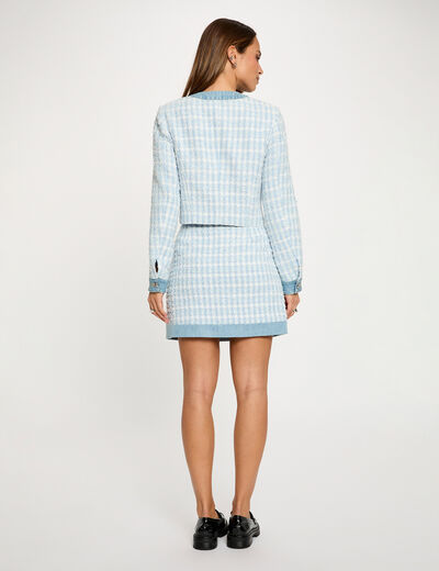 Falda corta ajustada azul cielo mujer
