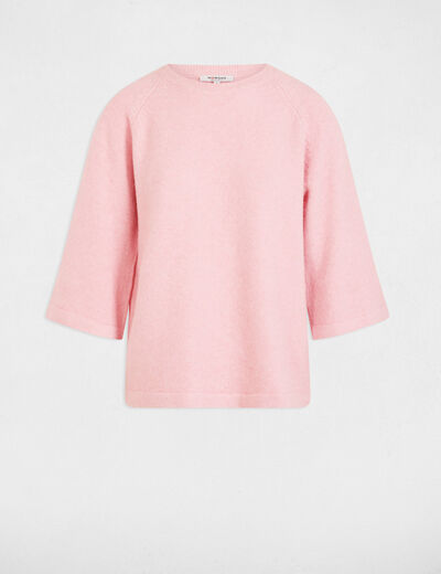 Jersey extragrande manga 3/4 rosado polvoriento mujer