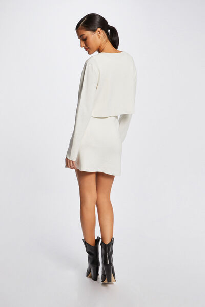Vestido ajustado efecto 2 en 1 crudo mujer