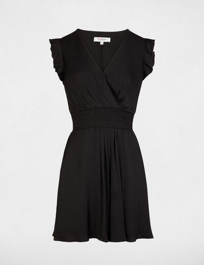 Vestido corto holgado negro mujer