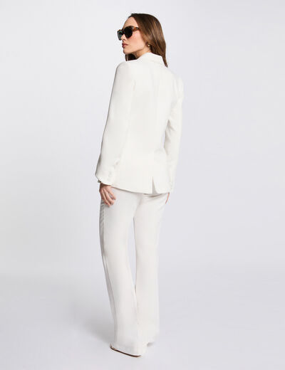 Americana abotonada blanco mujer