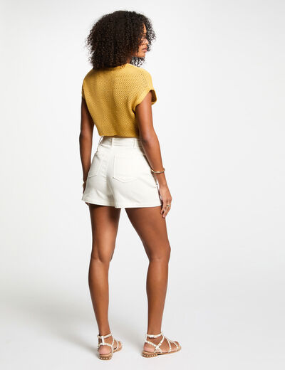 Jersey manga corta amarillo mostaza mujer