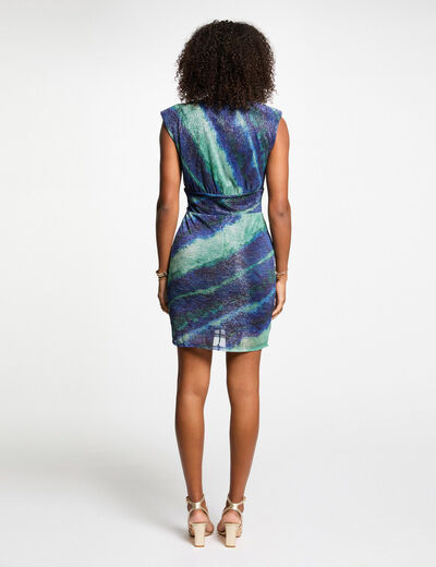 Vestido corto estampado multicolor mujer