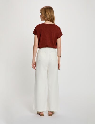 Jersey oversize con cuello v marr&oacute;n co&ntilde;ac mujer