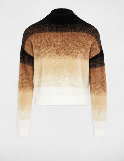Jersey con cuello alto cámel mujer