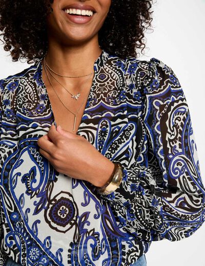 Blusa manga larga multicolor mujer