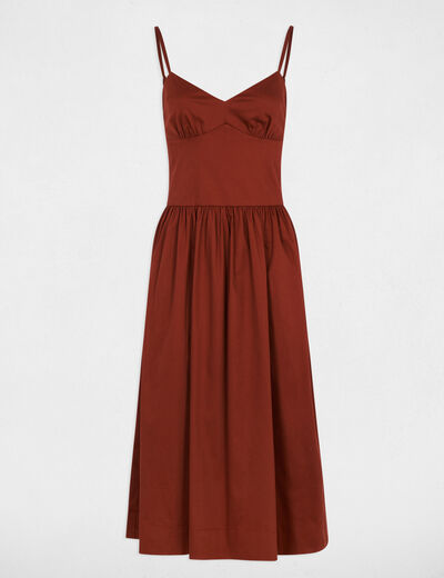 Vestido escote tirantes finos marr&oacute;n co&ntilde;ac mujer
