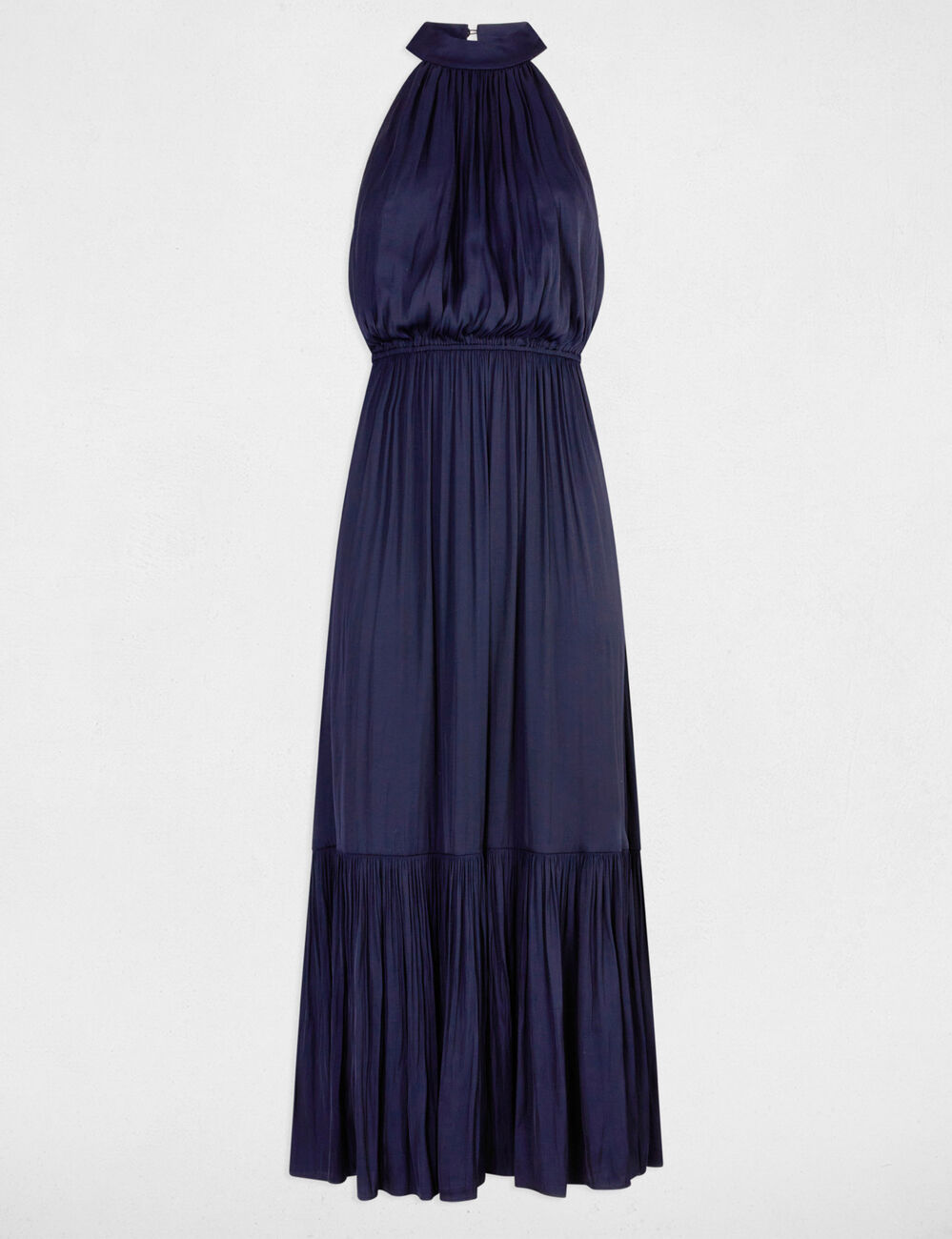 Vestido largo acampanado holgado azul marino mujer