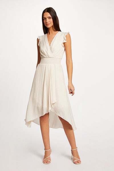Vestido midi acampanado holgado  mujer