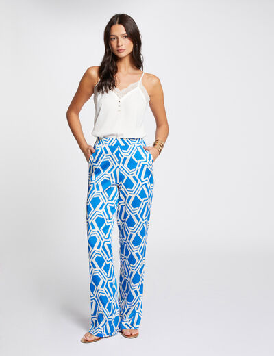 Pantalón estampado multico mujer